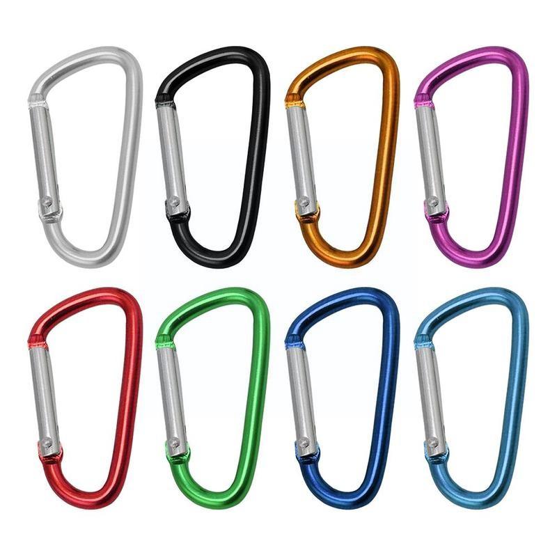 3pcs D Clip Carabiner Snap Spring Clasp Hook Keyring Carabiner Hook Locking Karabiner Carabina Small Camping Snap Clip Keyr U9w8