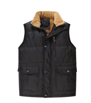 Vinter mænds varm casual plus size vest jakke tøj jaqueta masculino gilet chaleco erkek giyim 6xl inverno wedkarstwo: Sort / Asiatisk størrelse 5xl
