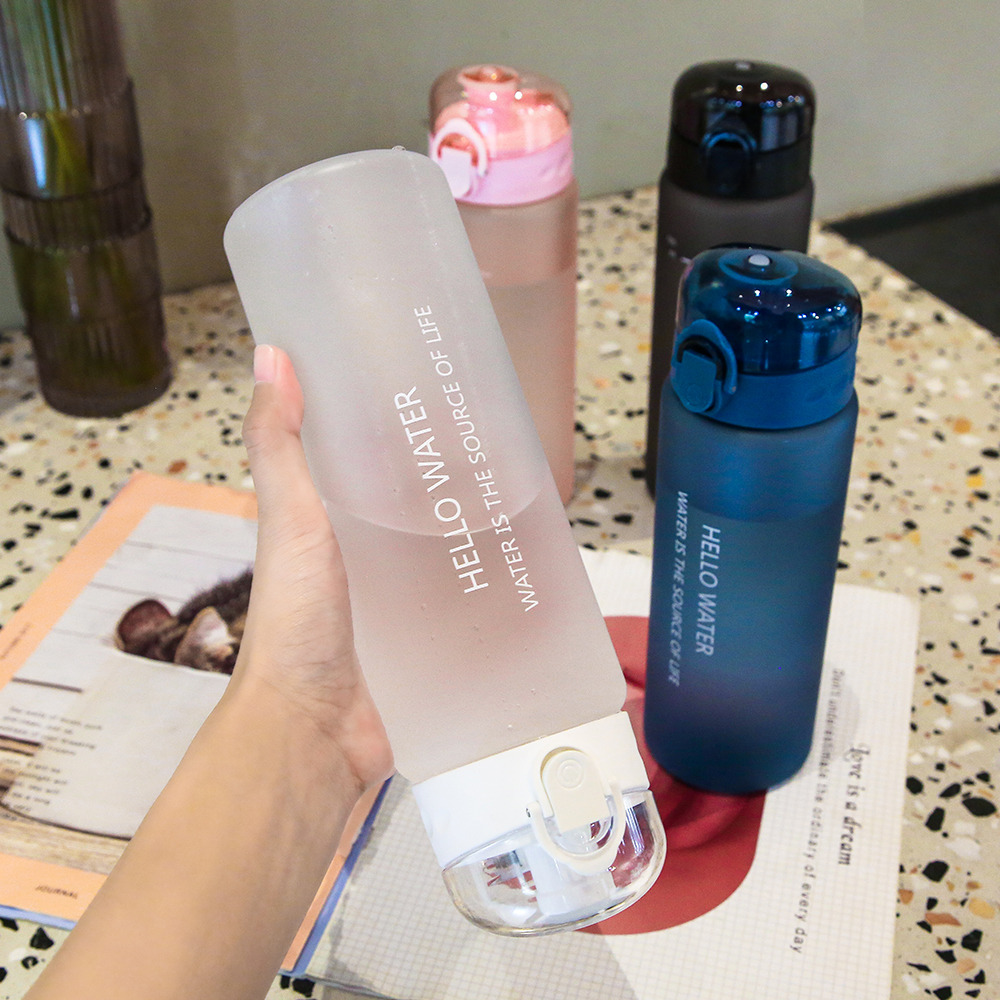 Botella de agua de plástico de 780ml para beber, vaso portátil deportivo para té y café, herramientas de cocina para niños, transparente para la escuela