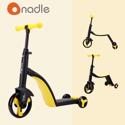 Umwandlung Kinder Drei Rad Roller Fahrt EIN Fahrrad Im Freien Dreirad Baby 3 In 1 Balance Fahrrad Fahrt Auf Spielzeug kinderwagen: Gelb