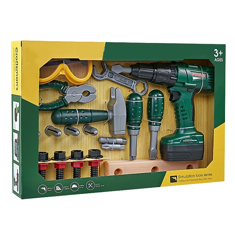 Legetøj reparationsværktøj legetøj diy legehus simulering elektrisk vedligeholdelse pædagogisk legetøjssæt til børn og drenge  as167978
