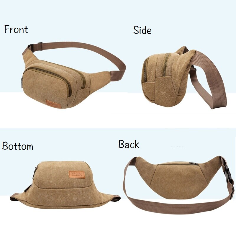 Vintage heren canvas heuptasjes heuptasje heren casual heuptasjes dames tas portemonnee kleine tassen zzq 01