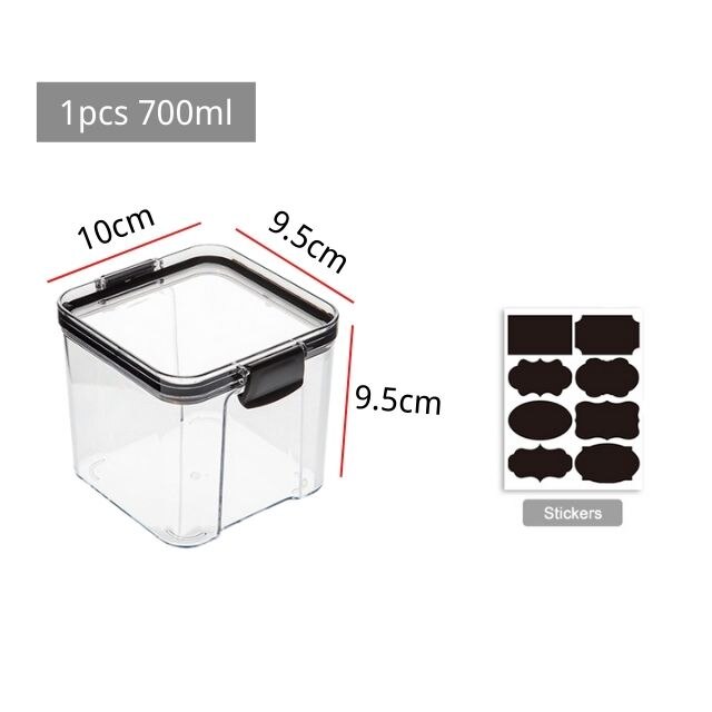 Kitchen Food Container Storage Box Food preservation box Pantry Organizer Breadbasket Fridge Storage Kitchen Organizer Supplies: 1pcs 700ml