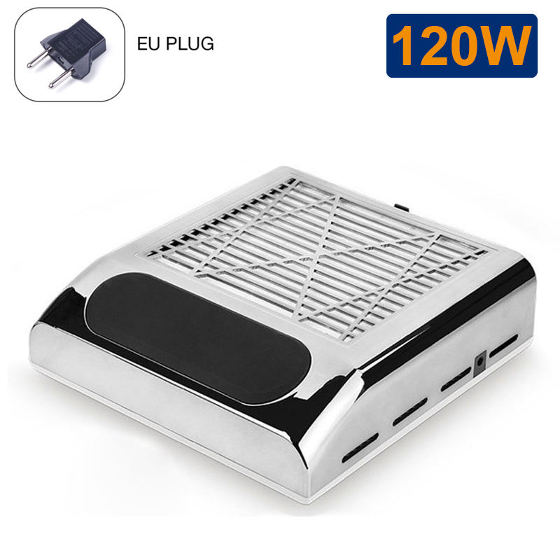 120W odkurzacz robić paznokci wentylator robić manicure pedicure pochłaniacz kurzu z wymiennym filtrem robić usuwania kurzu robić salonu: srebro-EU