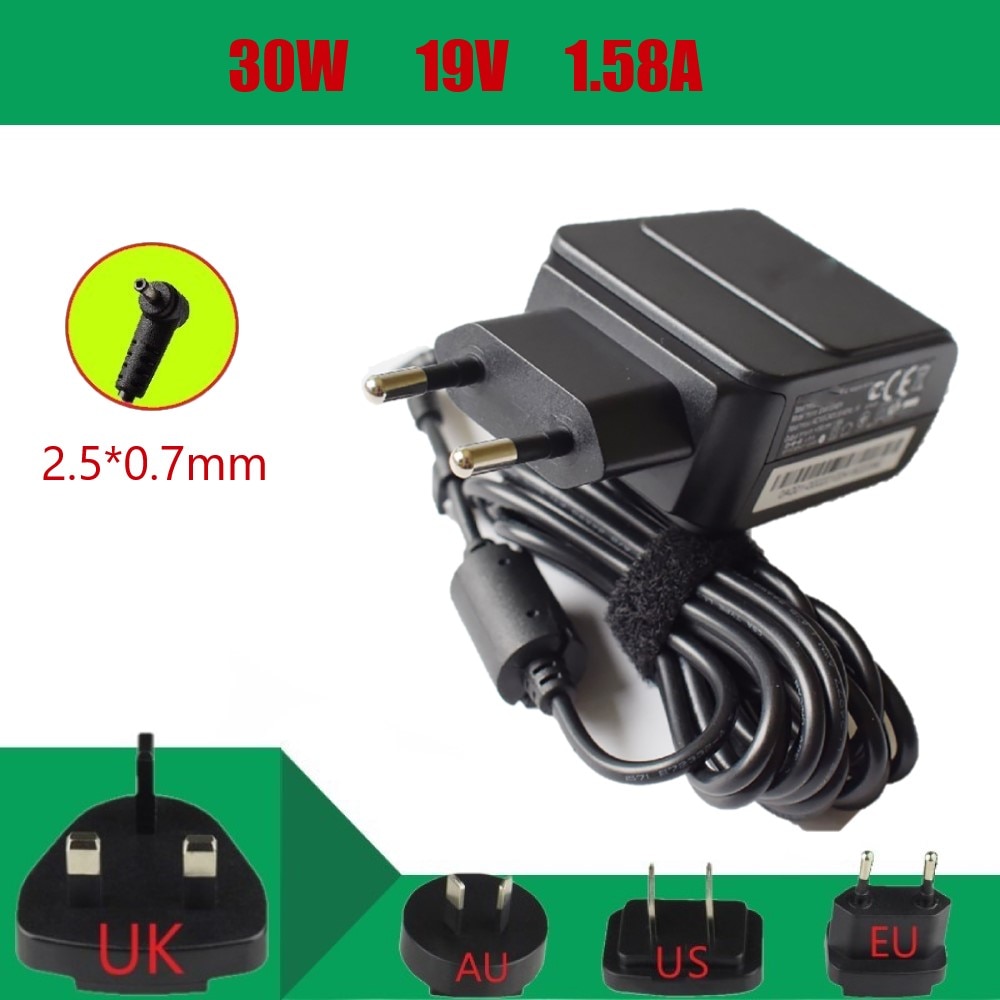 Laptop Charger 30W 19V 1.58A AC Adapter with 2.5*0.7mm Connector for ASUS Laptops