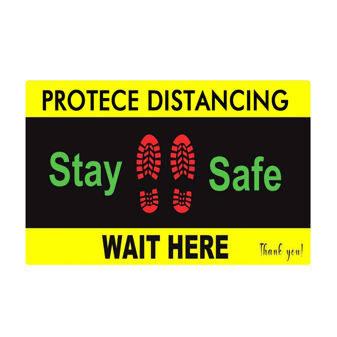 Weather Resistant Floor Stickers Warning School Non Slip Safety Sign Notice Keep Distance PVC Easy Use Station Outdoor