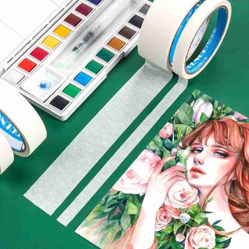 Watercolor Masking Adhesive Tape Painting Textured Paper Masking For Artist Sketch Sketch Art Cover Tool Supplies Tap Glue P7U7