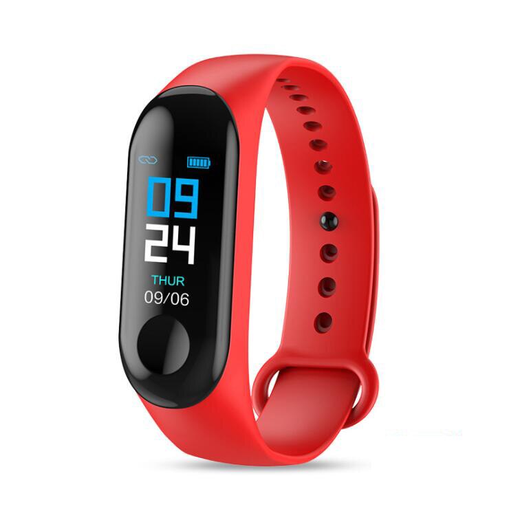 Smart Bracelet Color screen Heart rate blood pressure Bluetooth exercise meter step ip67 waterproof Sports fitness activities: Red