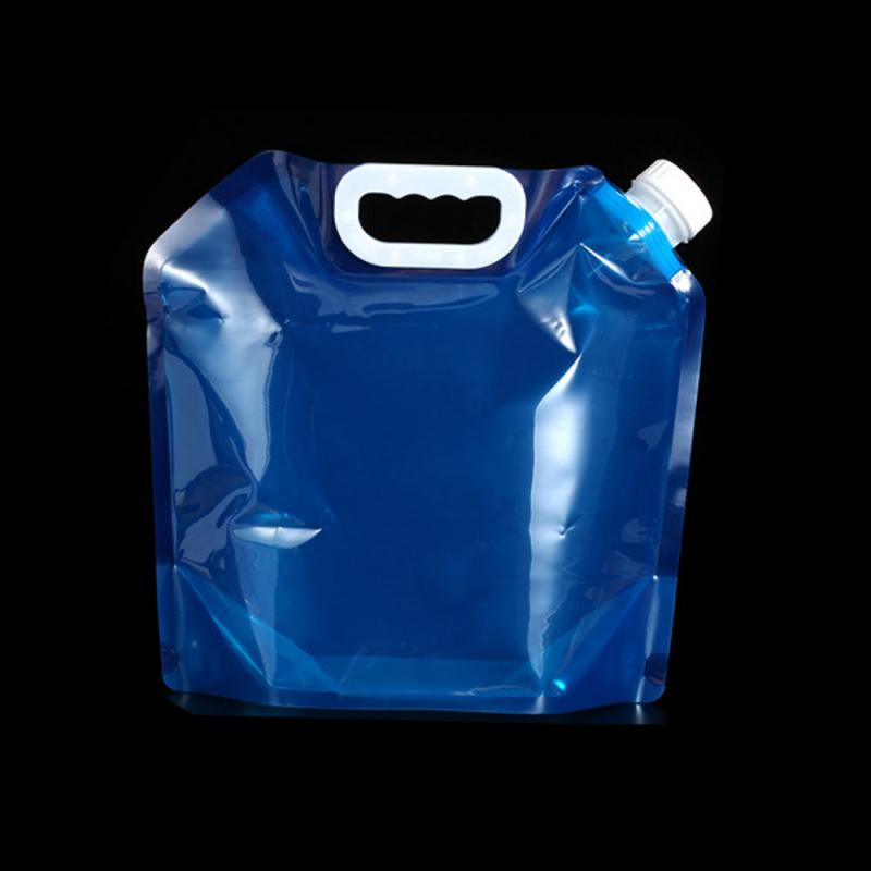 Bolsa de agua plegable, portátil, para campamento, cocina, Picnic, barbacoa, contenedor de agua, transportador de bolsa, tanque de agua de 5l/10l, almacenamiento de agua para exteriores: Plata