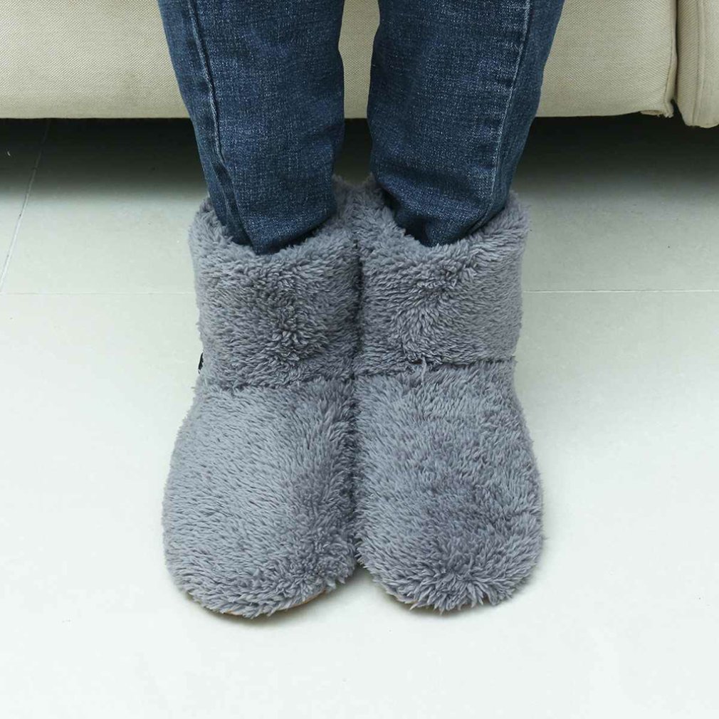 Elektrische Verwarmde Schoenen Comfortabele Pluche Voet Warmer Schoenen Wasbaar Usb Opladen Elektrische Verwarming Schoenen Voor