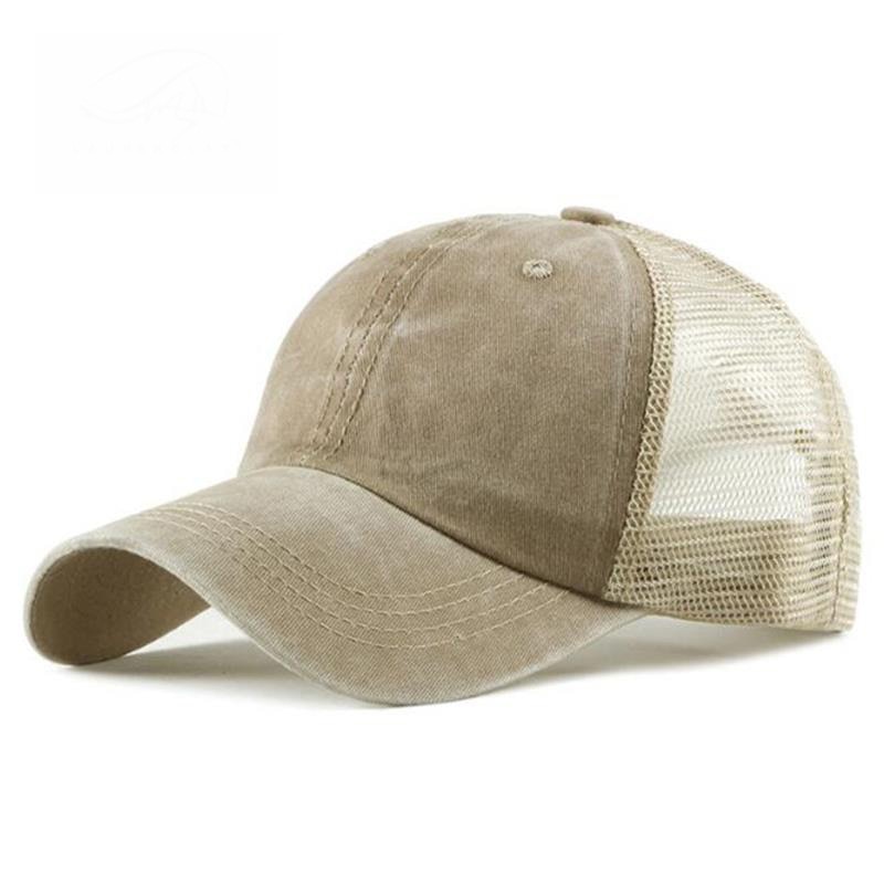 De Dames Katoen Ademend Mesh Baseball Hoed Mode Gewassen Katoen Unisex Zonneklep Strand Caps Voor Man