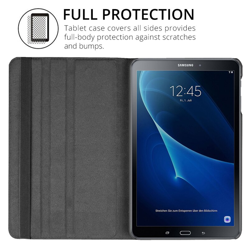 360 obrotowa obudowa dla Samsung Galaxy Tab A 10.1 2016 przypadku T580 T585 SM-T580 SM-T585 obudowa z podstawką tablet ze skóry pu Funda Coque