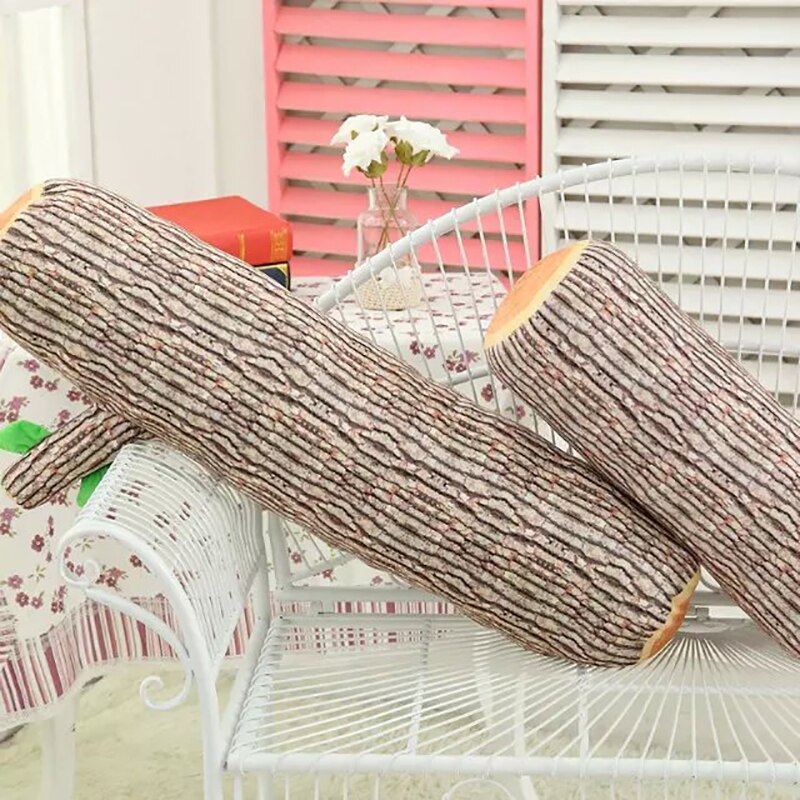 1pcs Soft Log cushion Gentle touch Tree Trunk Stuffed Doll Long Wood Log Bed Sleep grain stump Nap Pillow Kids