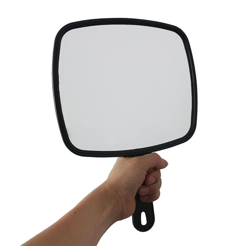 Handheld Mirror Handheld Salon Barbers Hairdressers Mirror With Handle Practical Hand Mirror For Home Salon(Black)