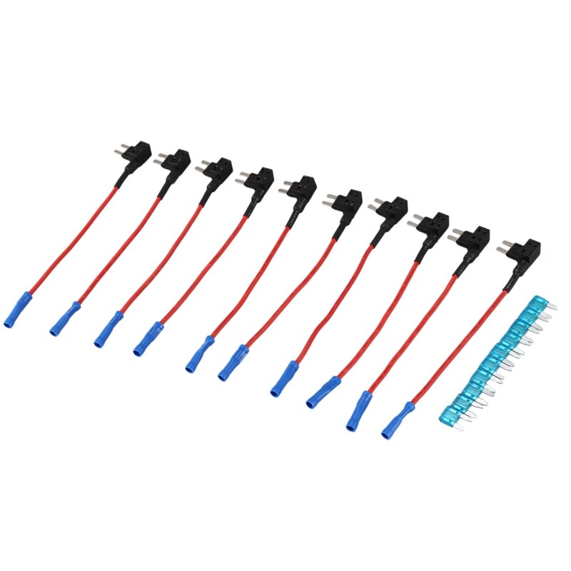 10 Pack - 12V Car Add-a-circuit Fuse TAP Adapter Mini ATM APM Blade Fuse Holder: Default Title