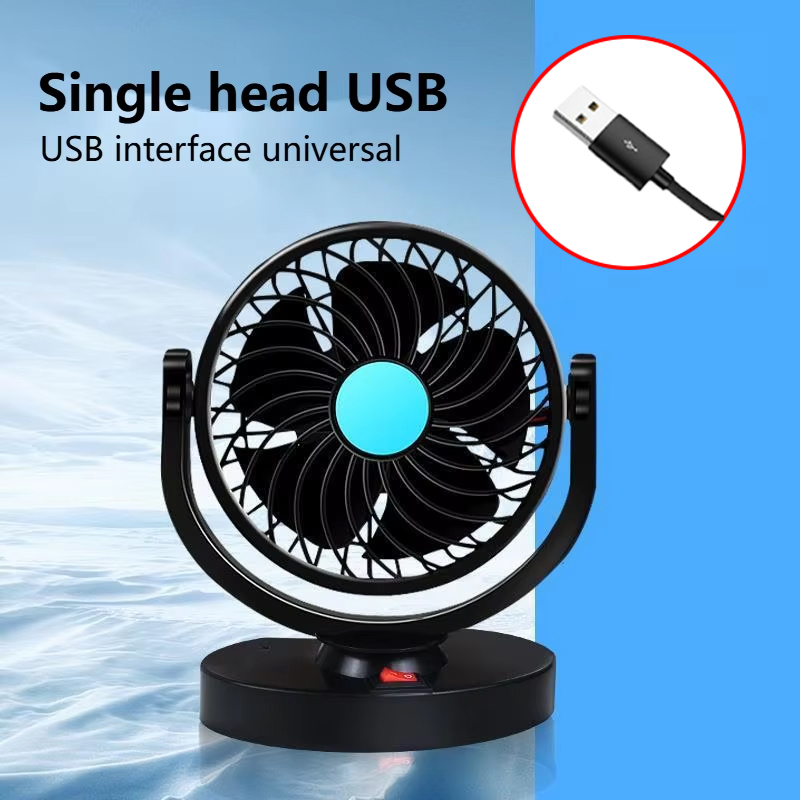 Car Mounted Fan 24V, Large Truck 12V, Sedan Universal Dual Head USB, Van Interior Cooling, Large Wind Power Electric Fan: GRAY