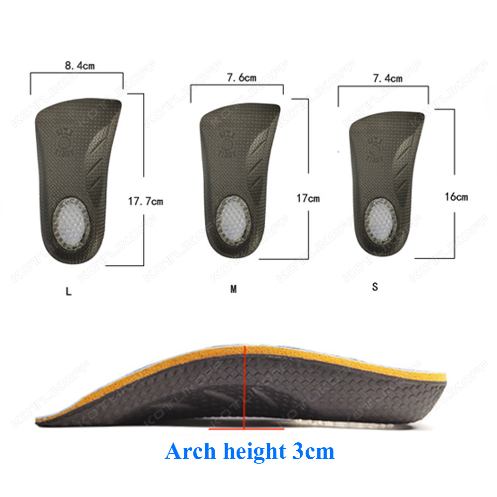 1/2 paar orthopedische EVA halve inlegzolen platvoet/XO beenverzorging fasciitis plantaris reliëf antislip hiel-pasvorm voor dagelijkse sport KOTLIKOFF