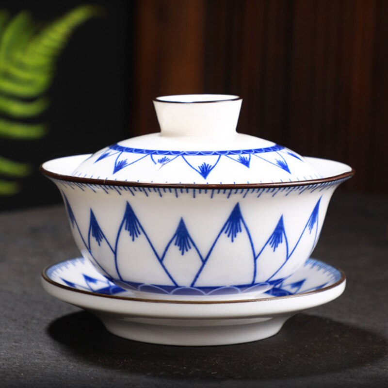 Gaiwan En Porcelaine Chinoise 200 Ml – Service à Thé Traditionnel Avec Couvercle & Soucoupe | Fait Main Jingdezhen - 8