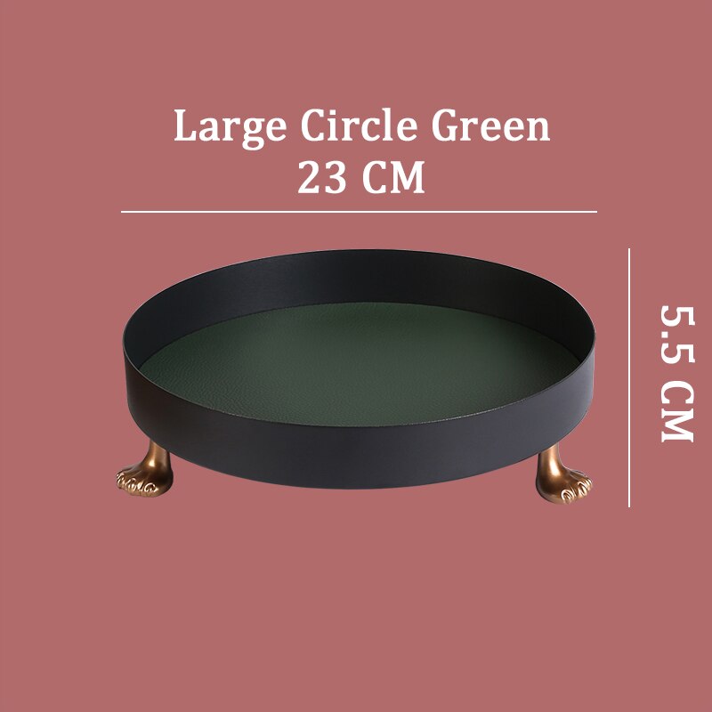 Metal Dice Storage Tray for DND Role Playing Table Games Dice Rolling Jewelry Cosmetic Storage Display Trays: Large Circle Green