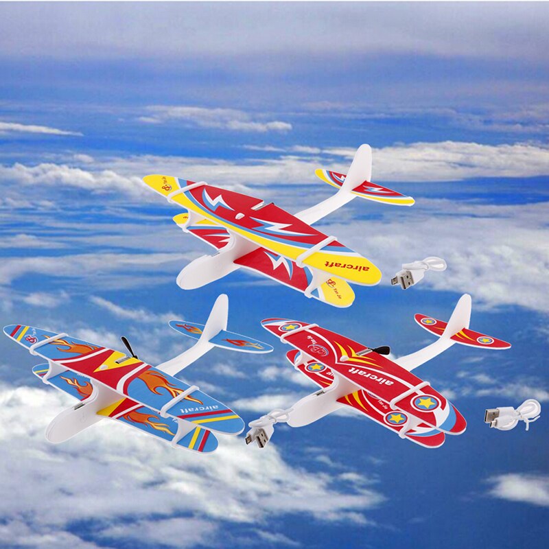 Educational Toys Aircraft Inertial Foam Outdoor Toy EVA Toy Plane Model Airplanes Capacitor Electric Hand Launch Throwing Glider
