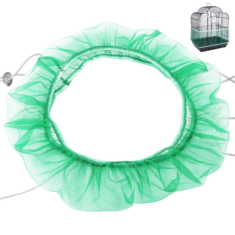 Nylon Mesh Receptor Seed Bird Parrot Cover Soft Easy Cleaning Nylon Airy Fabric Mesh Bird Cage Cover Catcher Bird Supplies: Green