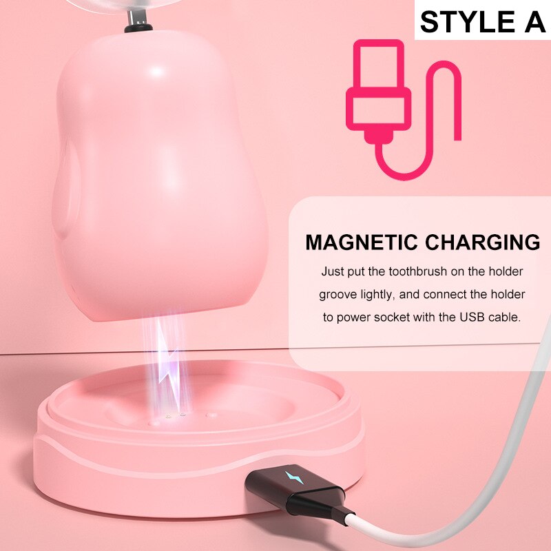 2 Styles Smart Electric Toothbrush 360° U-Shaped Automatic Ultrasonic Cleaning Toothbrush USB Charging for Aged 2-12