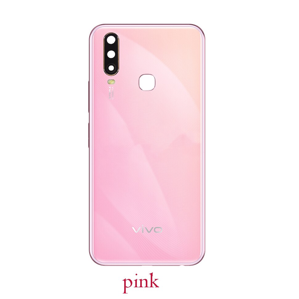 Original Battery Cover for Vivo Y12 Y15 Y17 - Plastic Back Case: Pink