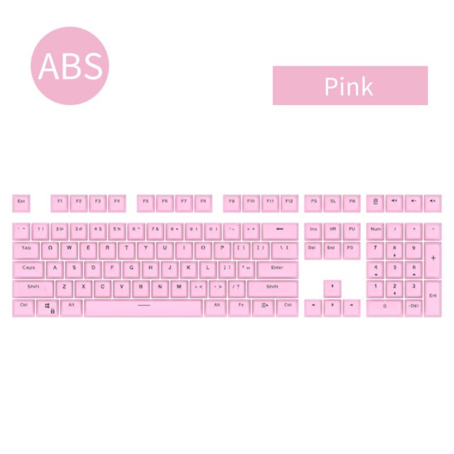 108pc SA Profile Keycap Set - Double Color Injection ABS - For MX Blue/Brown Mechanical Keyboards: Pink