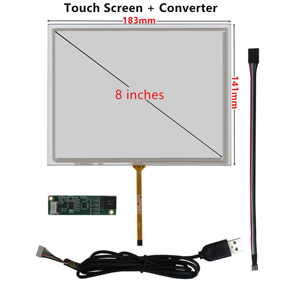 Pantalla LCD IPS 4:3 de 8 pulgadas, Compatible con HDMI, placa de Control de controlador VGA AV, digitalizador para Kit de Monitor Raspberry Pi