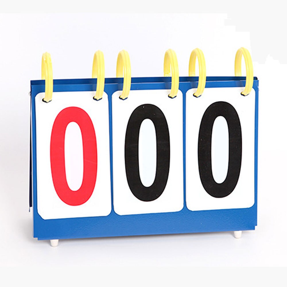 Portable 3/4 Digit Scoreboard - Basketball Tennis Game Score Display - Flip Number Board: White