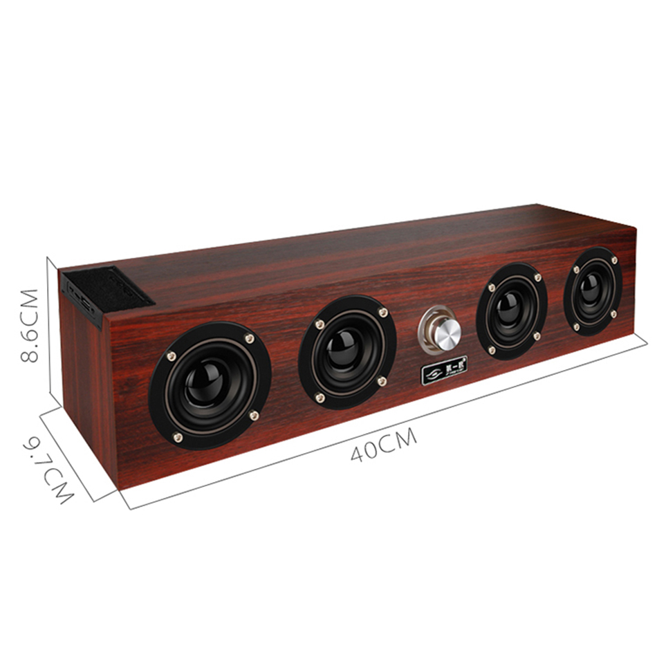 20W Portable Column Wireless Column Speaker Supports TF Card FM Radio Aux Subwoofer Soundbar for Computers and Home TVs, etc.