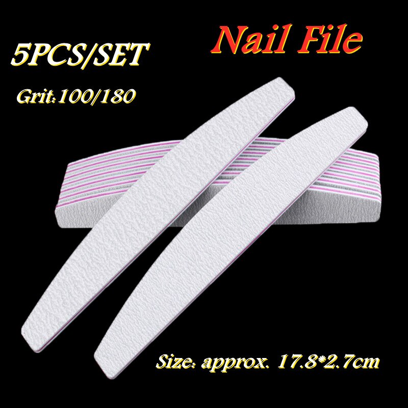 5 Stks/set Nail Art Tool Schuren Buffer Block Pedicure Manicure Buffing Polish Beauty Tools Professionele Nagelvijlen Grey Boot