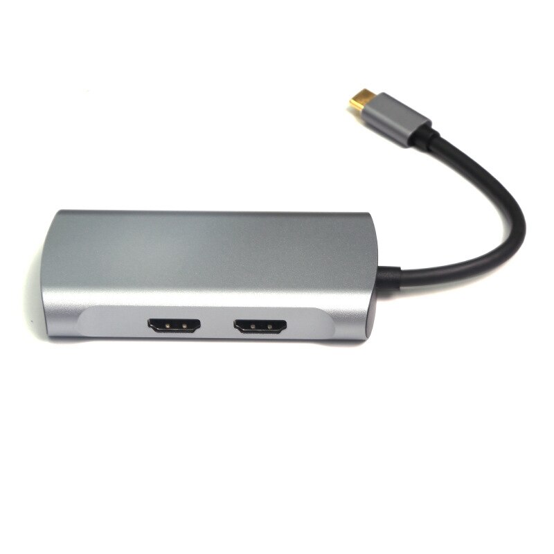 USB C to Dual HDMI Hub Adapter Type C to HDMI Docking Station Converter 4K@60Hz Displays Projection for Laptop