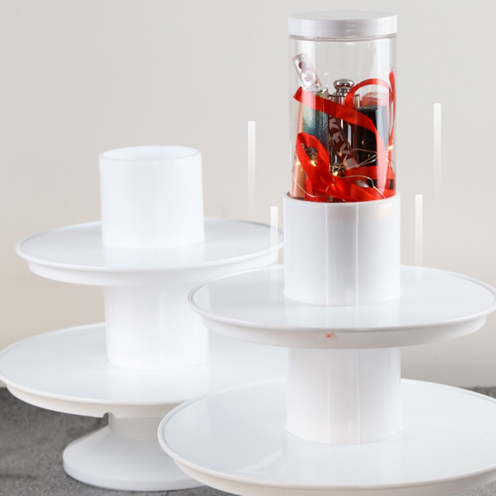 2-Layer Happy Birthday Cake Stand With Surprize Box Surprising Cake Stand