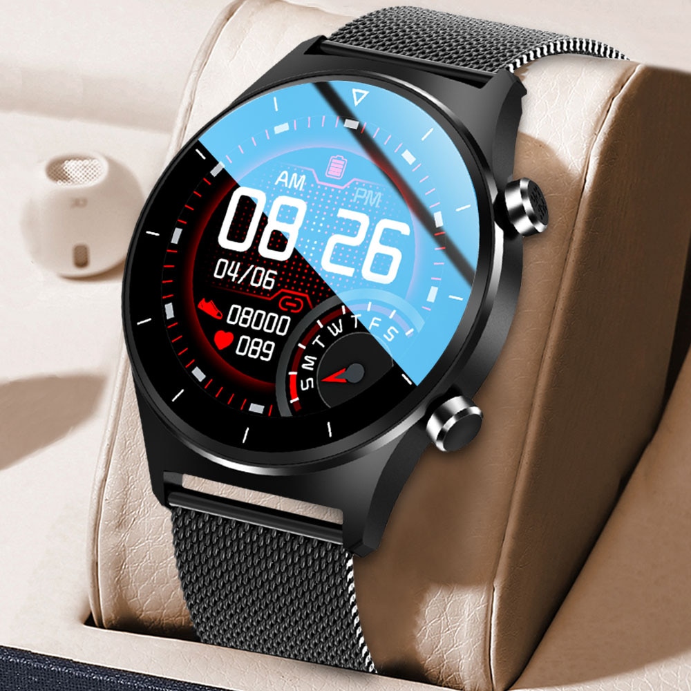 Smartwatch Men Full Touch Screen 1.28" IPS 240x240 IP68 Waterproof Bluetooth 5.0 Fitness Tracker