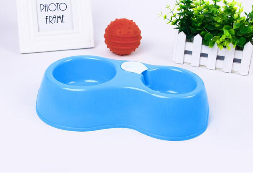 HIPET Dual Port Dog Cat Drinking Feeding Feeder Bowl Plastic Automatic Water Dispenser Pet Feeder Bowls Supplies: Blue