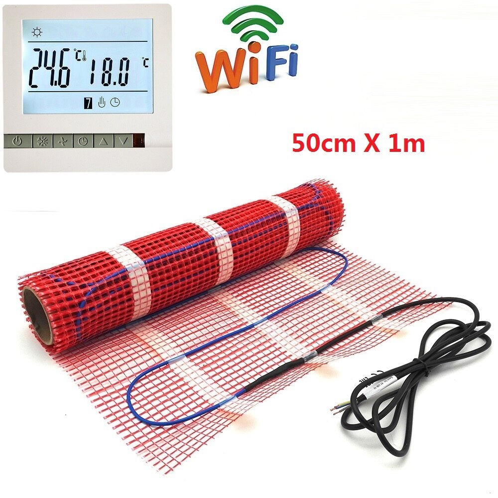 50cmX1m Warm Floor Heating Mat 220V 150w/m2 Room Heater with WiFi Thermostat