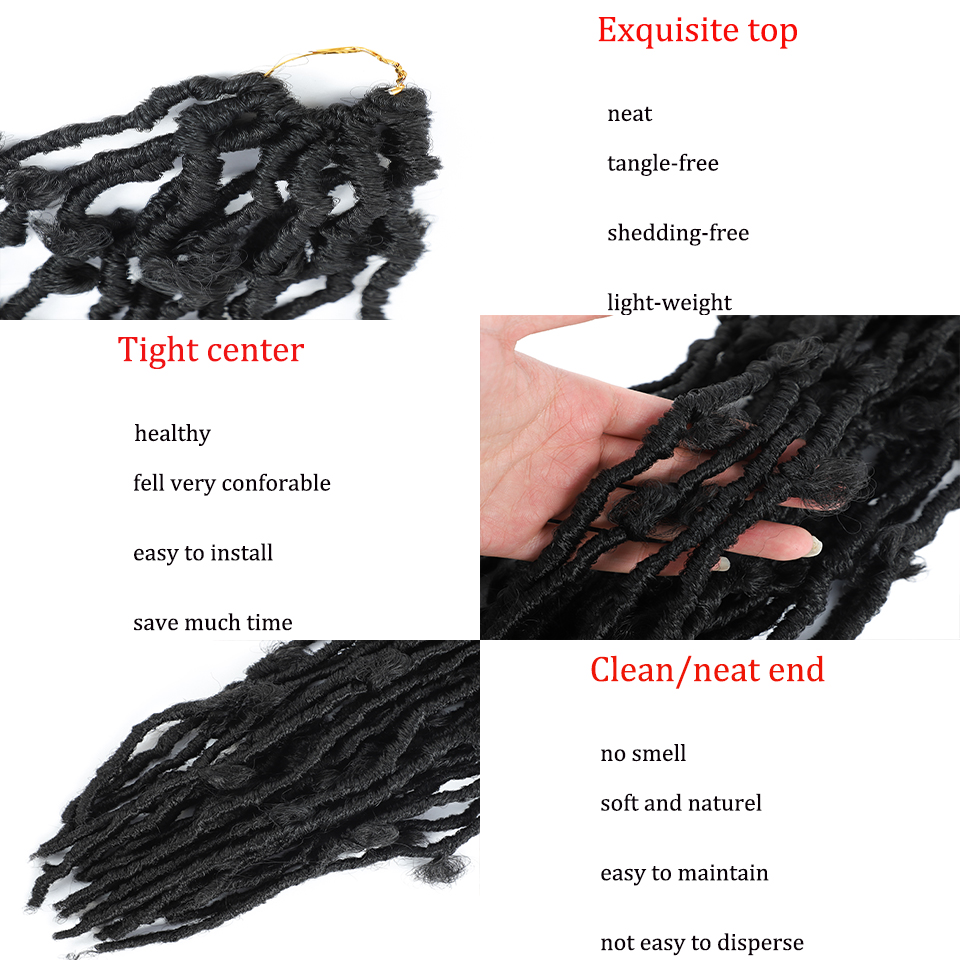 Extensions de cheveux synthétiques au Crochet 14 pouces pour femmes, Dreadlocks à Crochet sans nœud, Dreadlocks de couleur Ombre