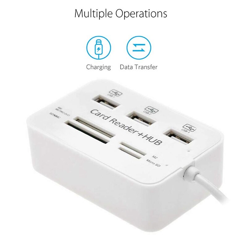 Type C Naar 3 Usb-poorten Hub Adapter, type C Naar 3 Poorten Usb 2.0 High Speed Hub Splitter Adapter Met Sd/Tf Card Reader