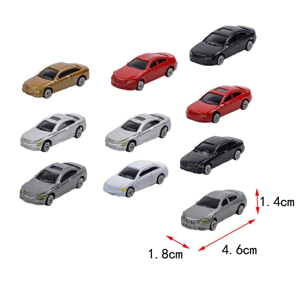 10Pcs HO Scale Model Mini Vehicle Car 1:87 Architecture Model Train Scenery Micro Landscape Car