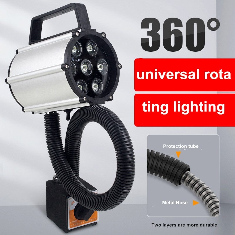 LED Machine Tool Working Light 24V/220V 12W/14W Waterproof CNC Lathe Punch Milling Machine Industrial Garage Mechanical Lighting