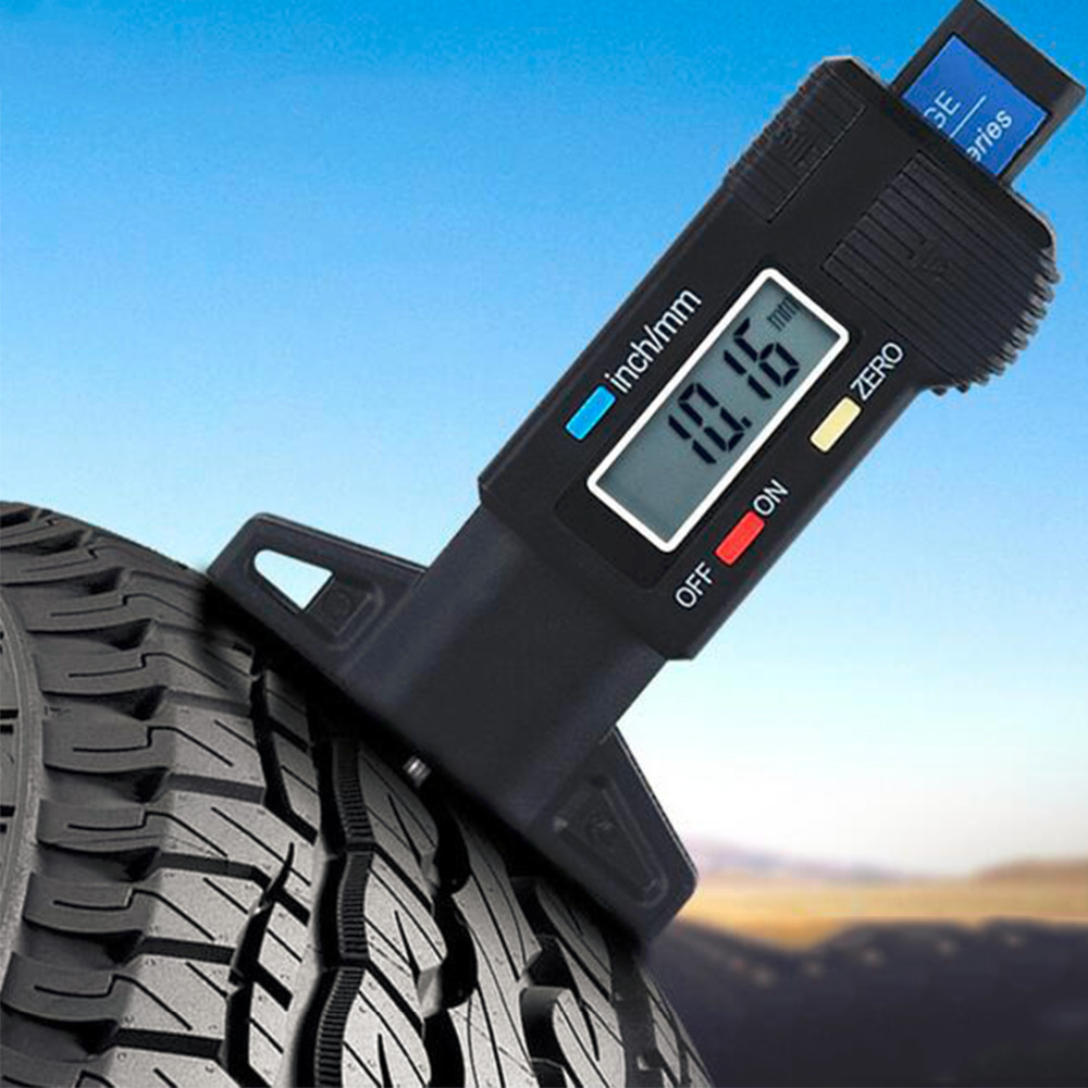 Bildæk digital dæk slidbane dybdemåler måler til motorcykel lastbiler biltilbehør 0-25.4mm/ 0.01mm