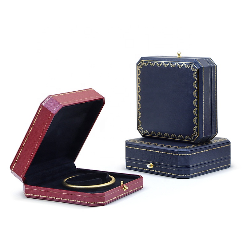 Leatherette Paper Ring Box Small Necklace Box Eco-friendly Leatherette Paper Jewelry Packaging