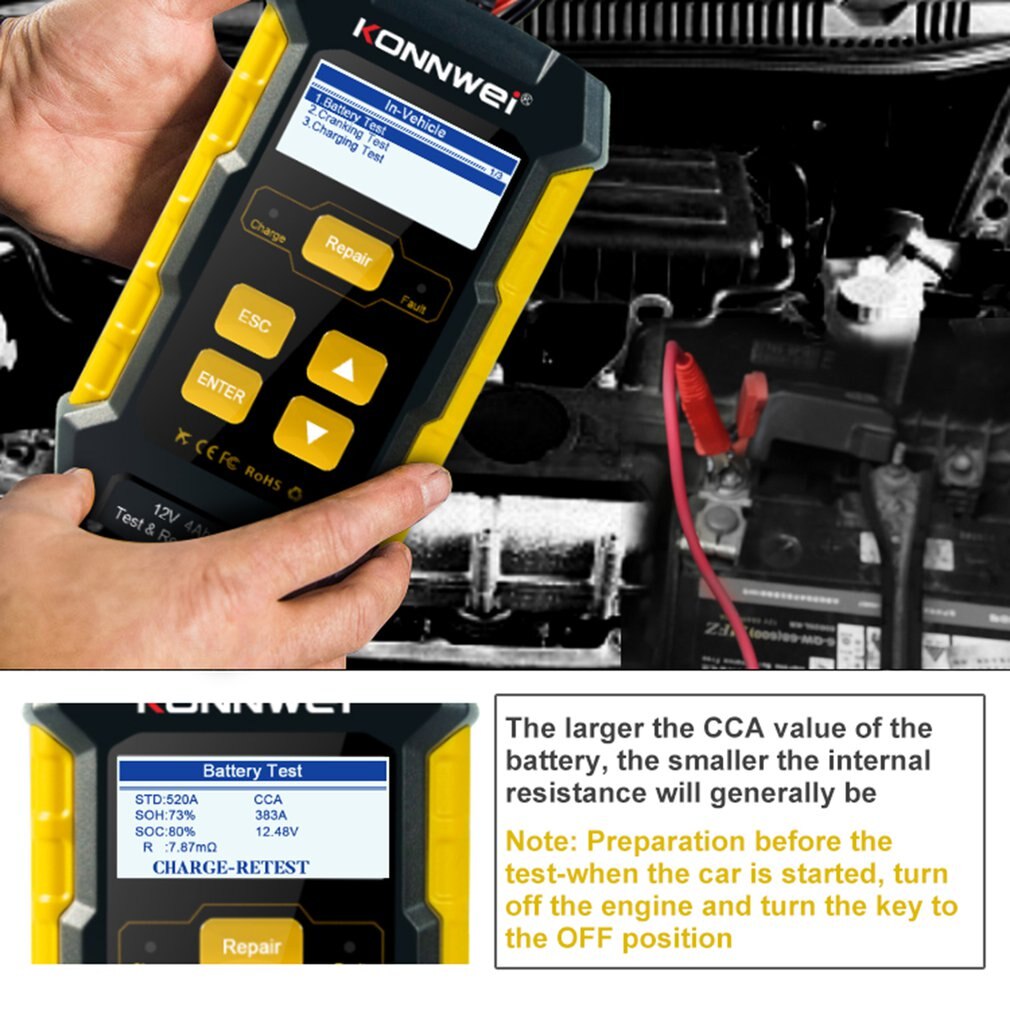 KW510 Batterij Tester Auto Batterij Hersteller Accessoires Lage Frequentie Constante Stroom Tester