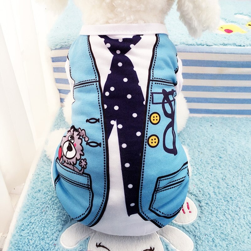 (XS-XXL) Summer Dog Clothes Perros Vest Pet Imitating Overalls Mascotas Cloth For Dogs Pets Clothing Cartoon French Bulldog ^o^