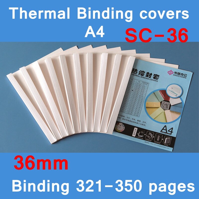 10PCS/LOT SC-36 thermal binding covers A4 Glue binding cover 36mm (320-350 pages) thermal binding machine cover