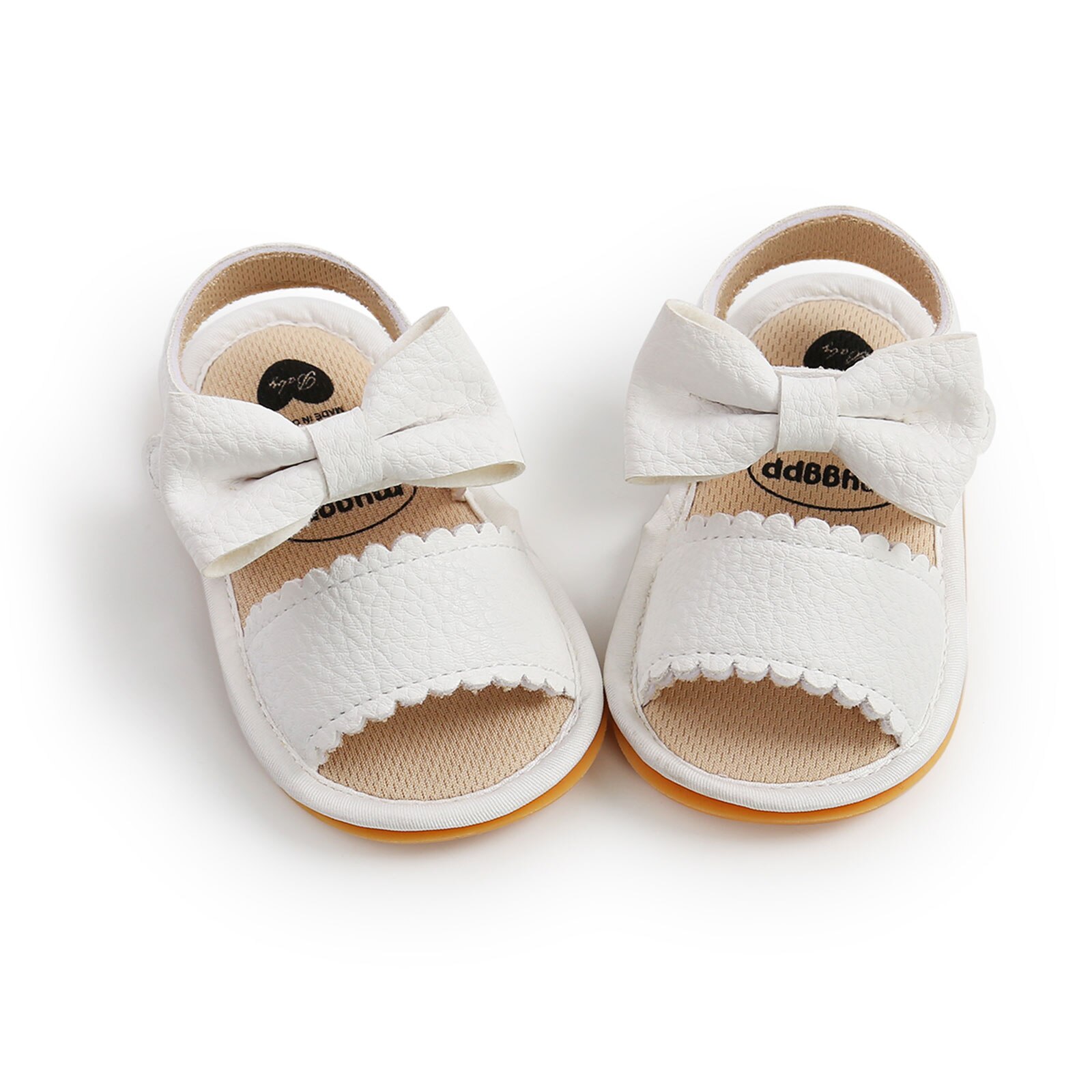 Sandales pour bébé, chaussures de marche à nœud papillon de couleur unie pour filles, blanc/marron/noir/rose pour été, 0-18 mois