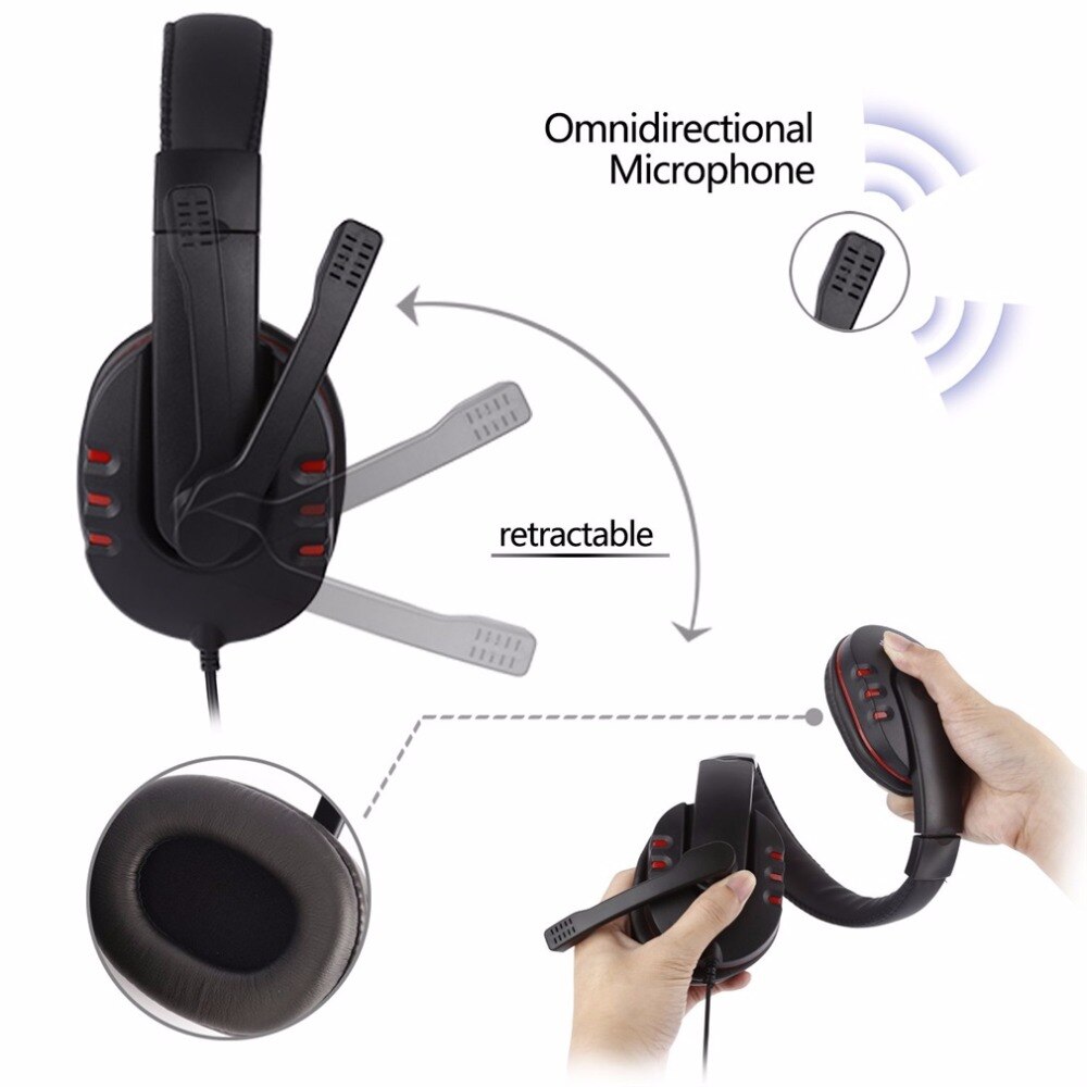 RLOVS Gaming Headset 3.5mm Wired Over-Head Gamer Headphone With Microphone Volume Control Gamer Earphone Headset For Xbox PS4 PC