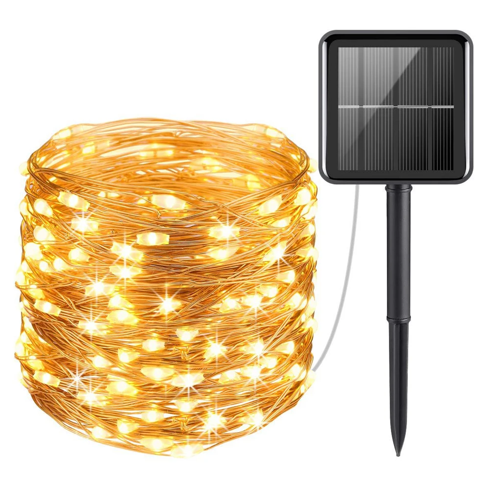 LED Solar Light Outdoor Tuin Fairy String Light Led Twinkle Waterdichte Lamp voor Kerst Patio Boom Party 6 m/12 m/23 m/33 m: Blauw / 650W