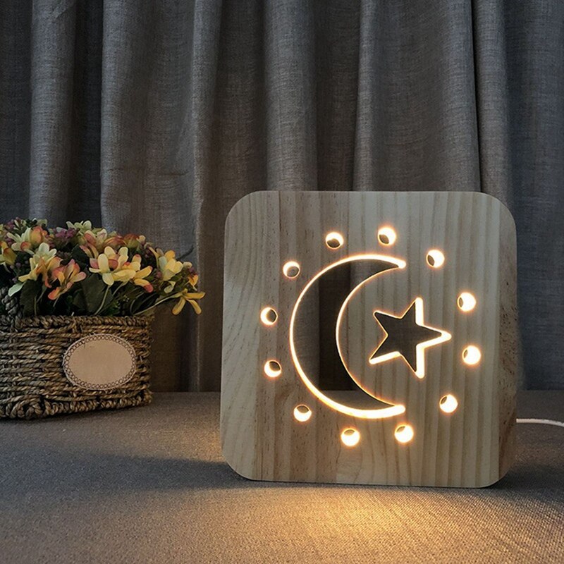 1 Set Digital Kitchen Timer Large Display Kitchen Timer netic & 1 Set Wooden Stars Moon Lamp Children'S Night Light